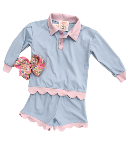 Scalloped Performance Short Set