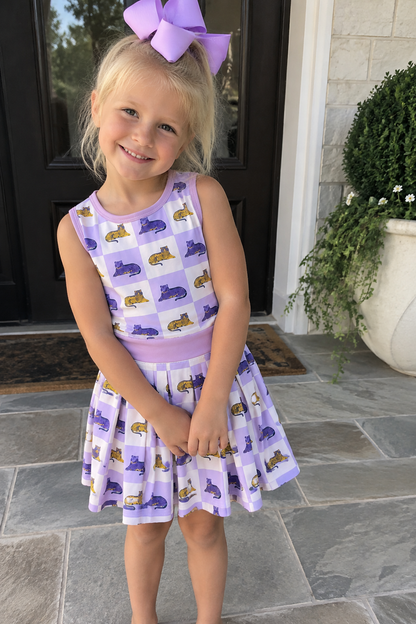 💜💛Girls Purple and Gold Tiger Game Day Dress💛💜