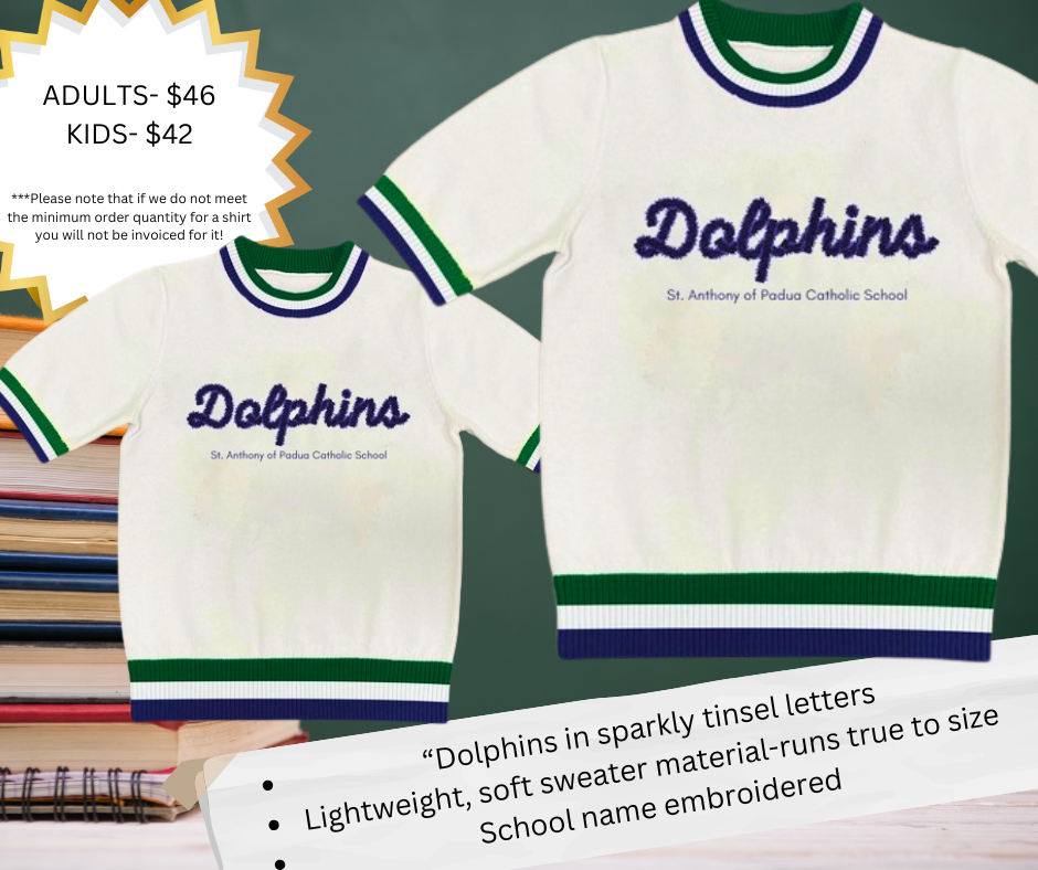 St Anthony Dolphins Tinsel Top - Adult