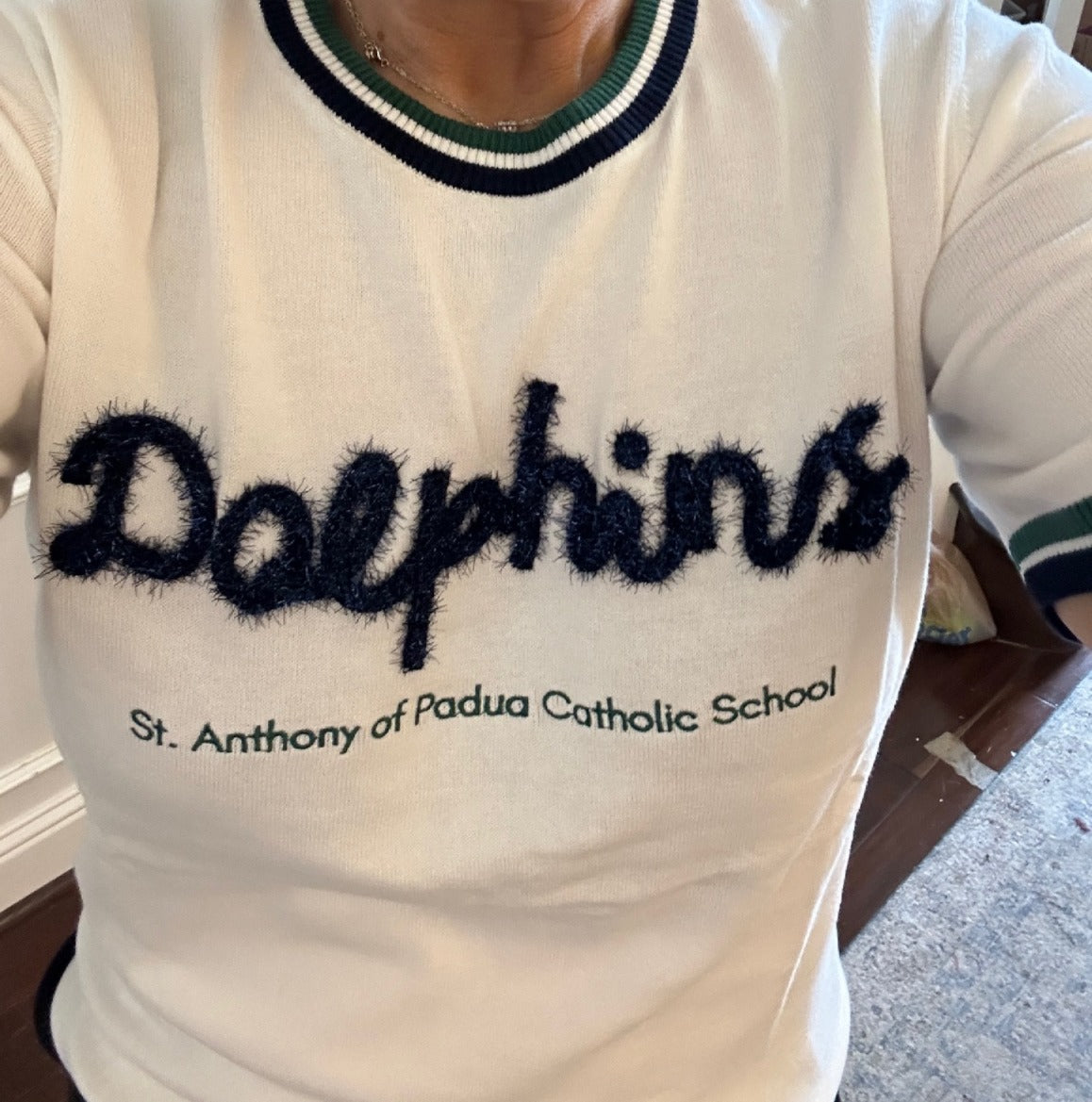 St Anthony Dolphins Tinsel Top - Adult