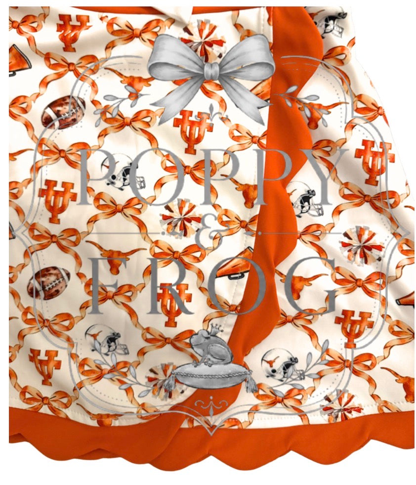 Longhorns Bow Print Scallop Skort Set
