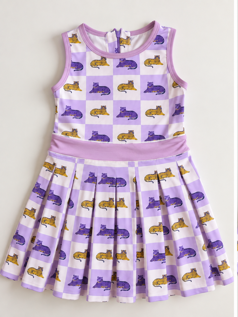 💜💛Girls Purple and Gold Tiger Game Day Dress💛💜