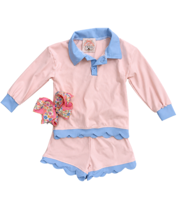 Scalloped Performance Short Set