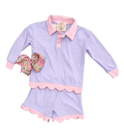 Scalloped Performance Short Set