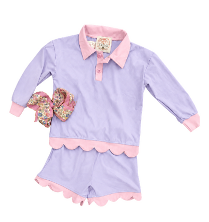 Scalloped Performance Short Set