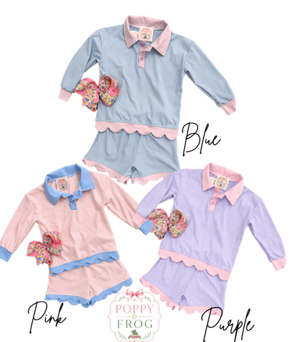 Scalloped Performance Short Set