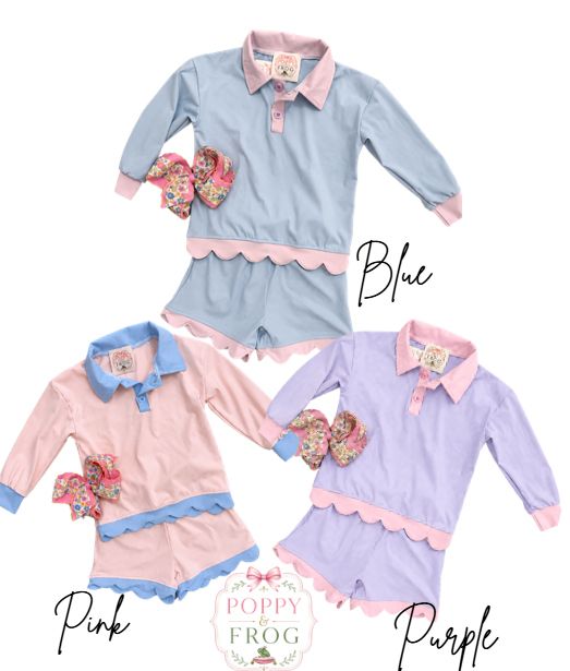 Scalloped Performance Short Set