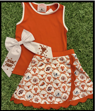 Longhorns Bow Print Scallop Skort Set